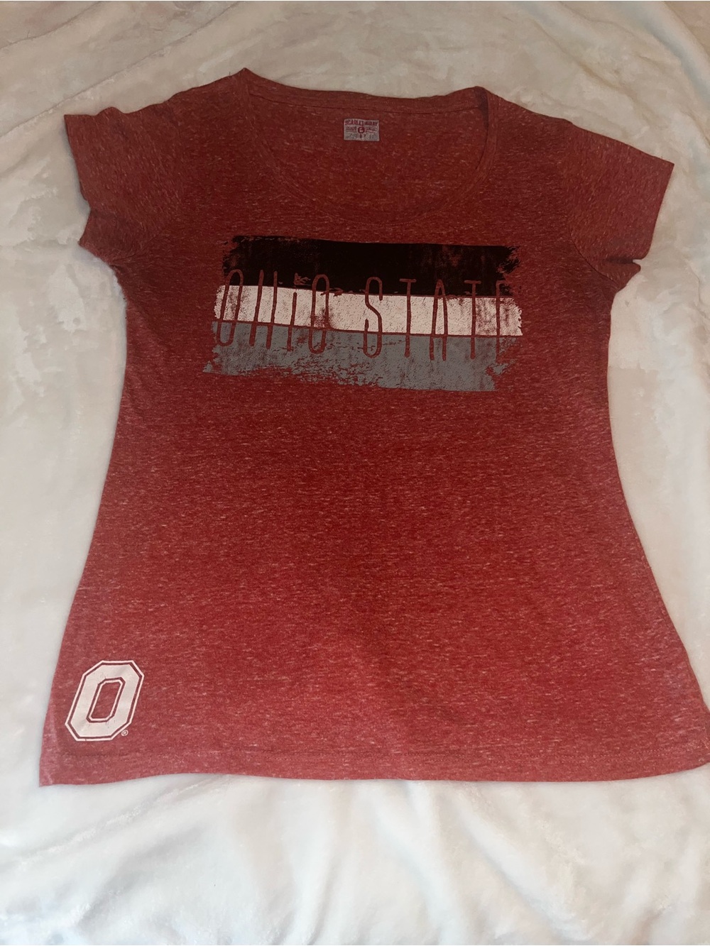 Women's Red Short Sleeve Ohio State Graphic Tee